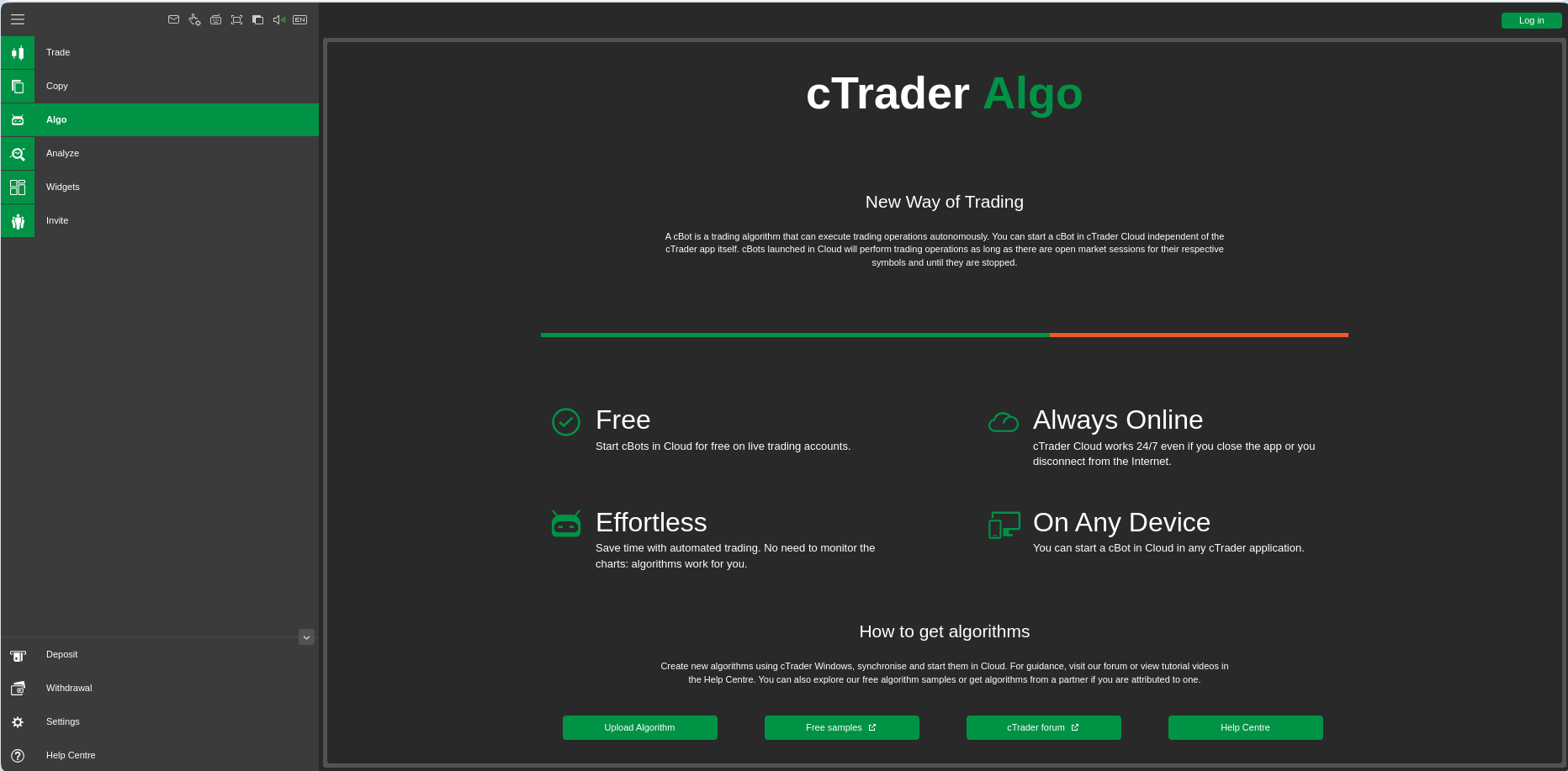 ekosistem trading Algo cTrader 5.0