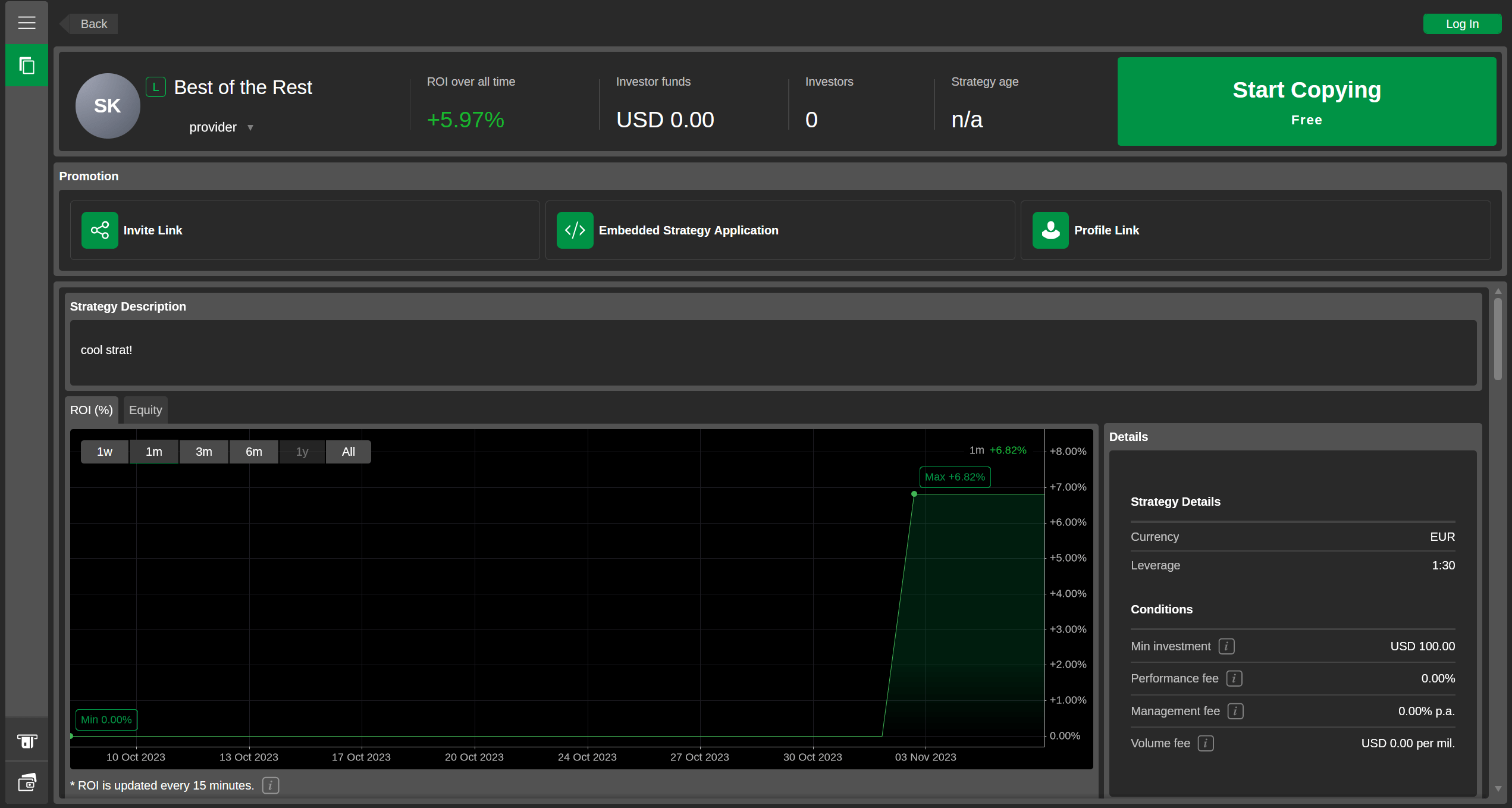 Widget Strategi cTrader 5.0